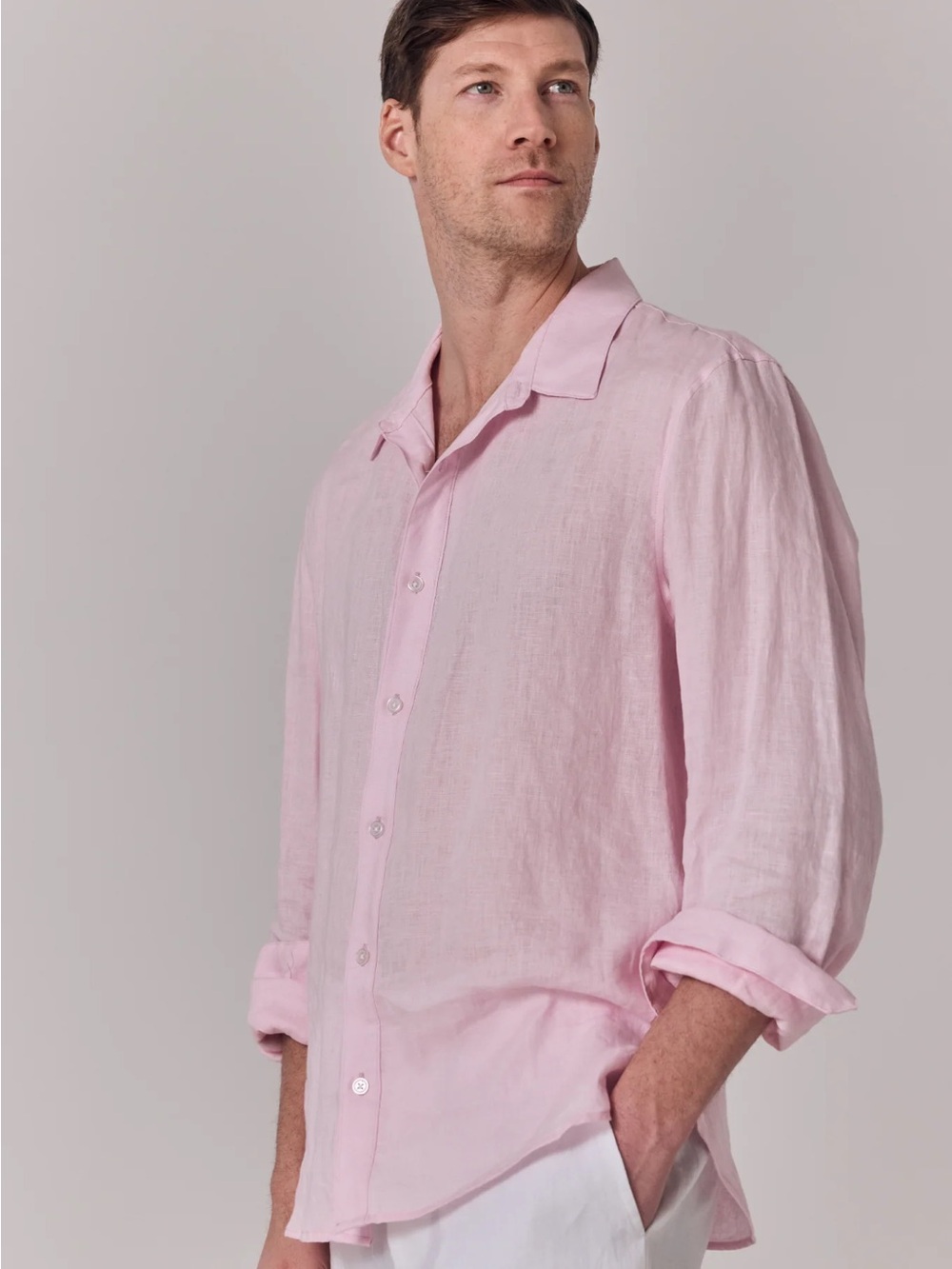 Vilebrequin Pink Linen Button-Up Shirt